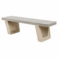 Betonbank Faserbeton 180cm x 40cm x 45cm Grau und Beige