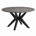 Runder Esstisch mit Keramiktischplatte und Metallgestell Durchmesser 120 cm Grau/Schwarz